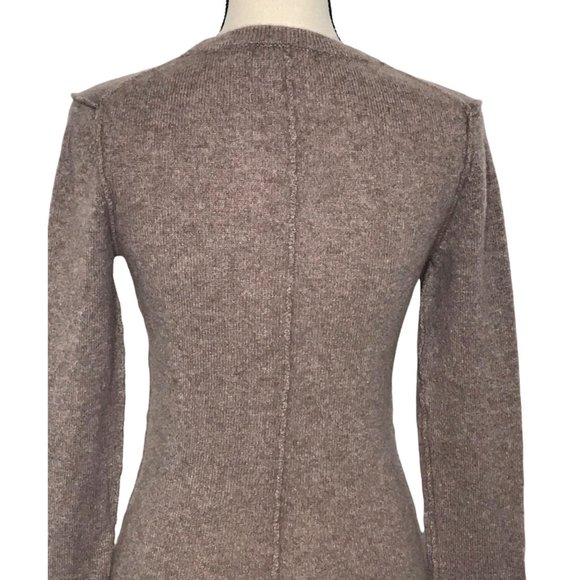 SOLD INHABIT Light Brown Crew Neck Cashmere Sweater Size Large - Picture 6 of 8